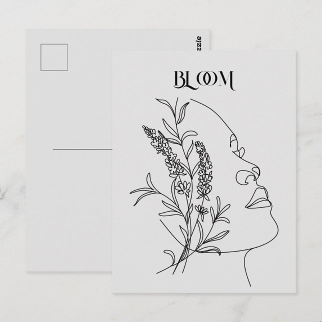 Abstract Boho Woman Illustration  Poster Postcard (Front/Back)