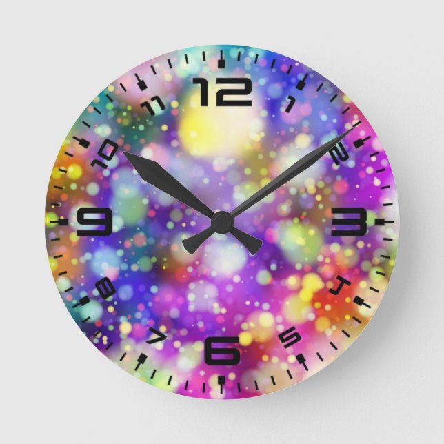 Abstract Bokeh Design Round Clock (Front)