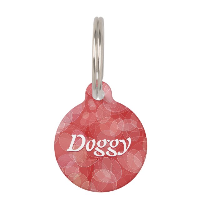 Abstract bokeh red pet tag (Front)