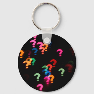 Abstract Bokeh shapes Question marks Keychain