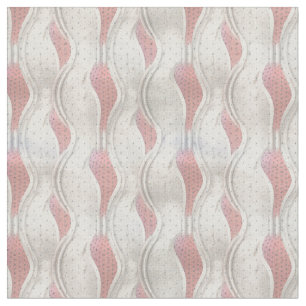 Abstract Bold 3D Metallic Red & Cream Texture repe Fabric