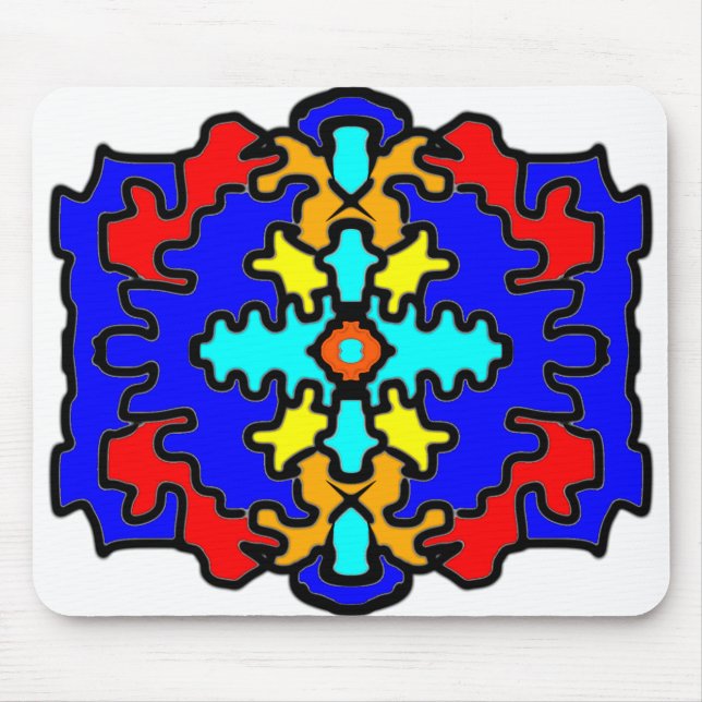Abstract Bold Mandala Mouse Pad (Front)
