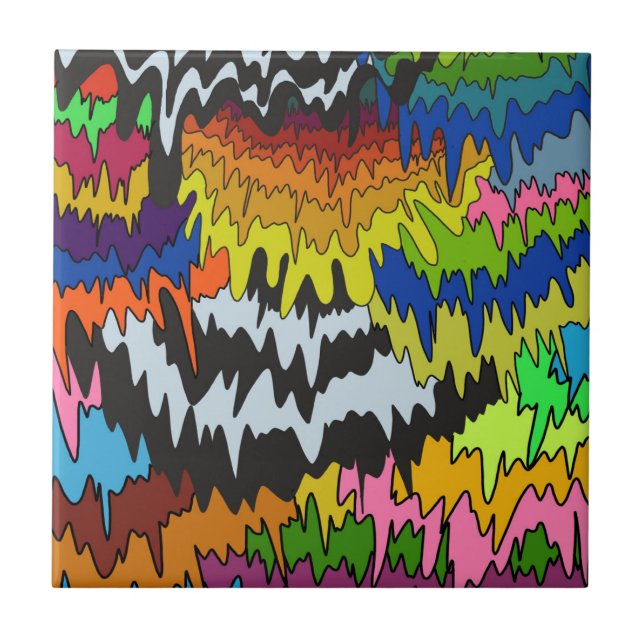 Abstract Bold Modern Pattern with Colourful Liquid Tile (Front)