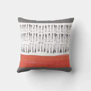  abstract bold stylized pattern design with orange throw pillow
