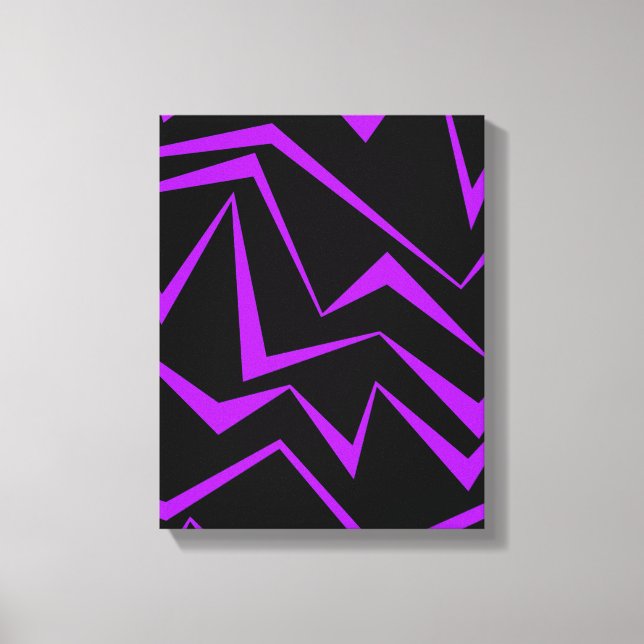 Abstract, bold, vibrant geometric zigzag pattern canvas print (Front)