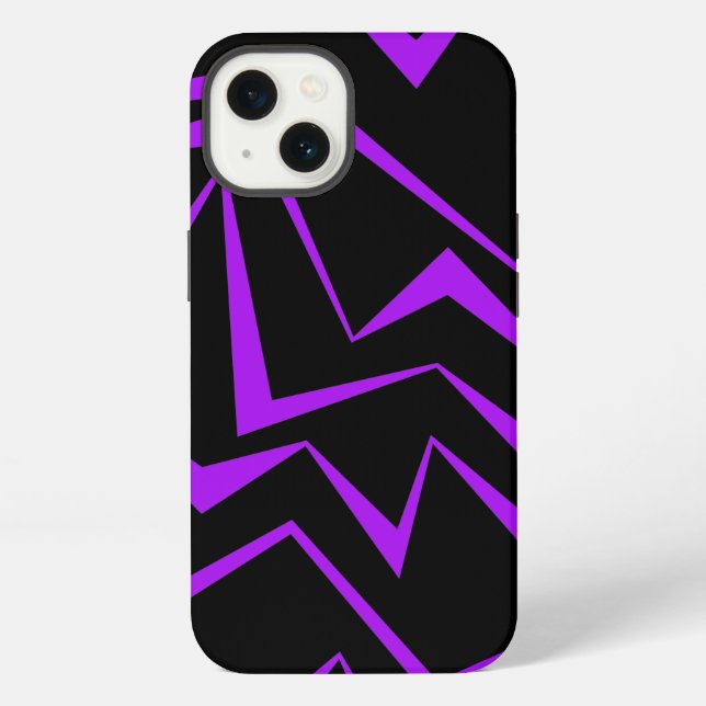 Abstract, bold, vibrant geometric zigzag pattern iPhone case (Back)
