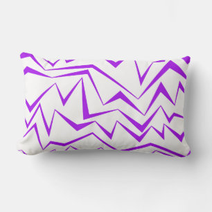 Abstract, bold, vibrant geometric zigzag pattern lumbar pillow
