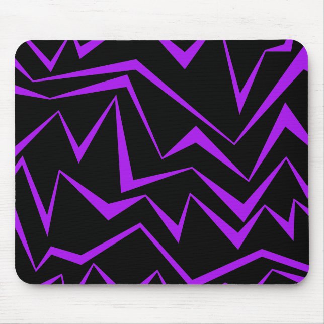 Abstract, bold, vibrant geometric zigzag pattern mouse pad (Front)