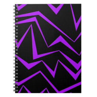 Abstract, bold, vibrant geometric zigzag pattern notebook