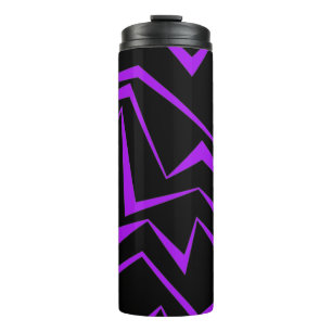 Abstract, bold, vibrant geometric zigzag pattern thermal tumbler