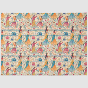 Abstract Bollywood Dancers Tissue Paper