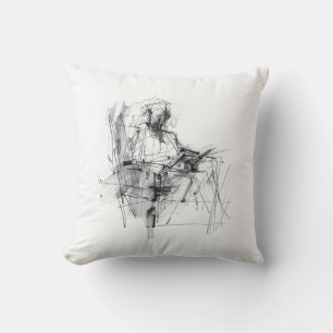 Abstract Book Reader Throw Pillow