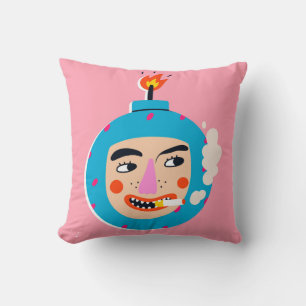 Abstract boom face throw pillow