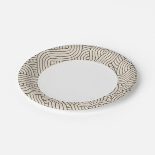Abstract border paper plate