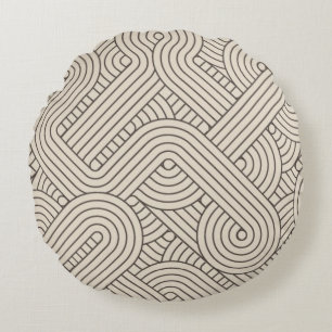 Abstract border round pillow