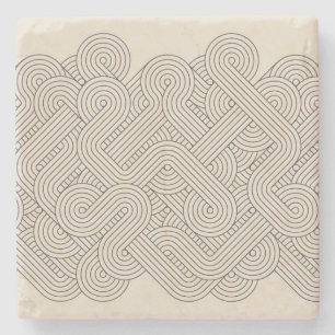 Abstract border stone coaster