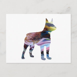Abstract Boston Terrier Silhouette Postcard