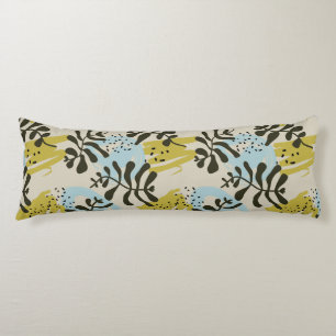 Abstract Botanical Bohemian Pastel Green Blue Body Pillow