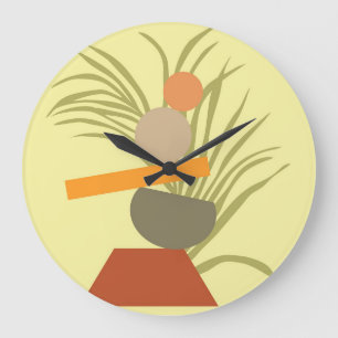 Abstract Botanical Delight Large Clock