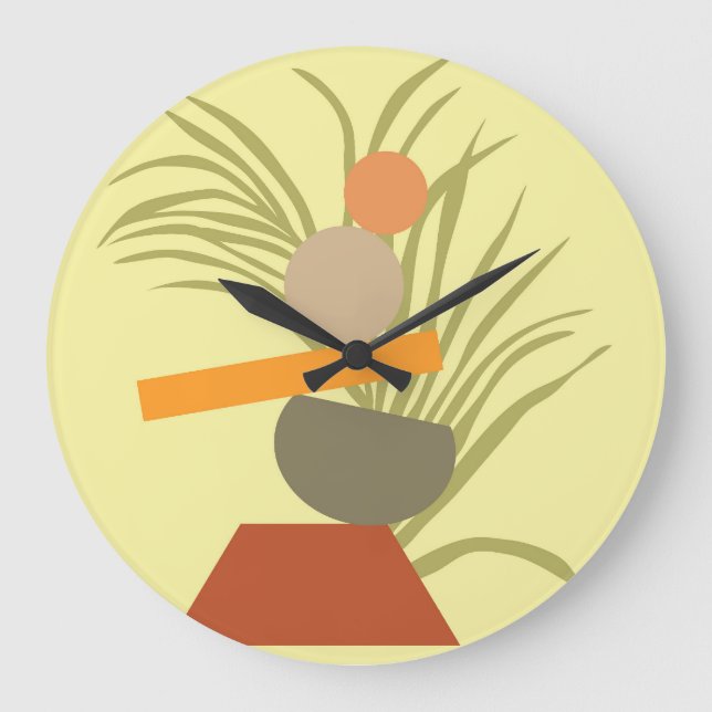 Abstract Botanical Delight Large Clock (Front)