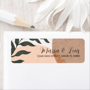 Abstract Botanical Earthy Terracotta Tan Wedding