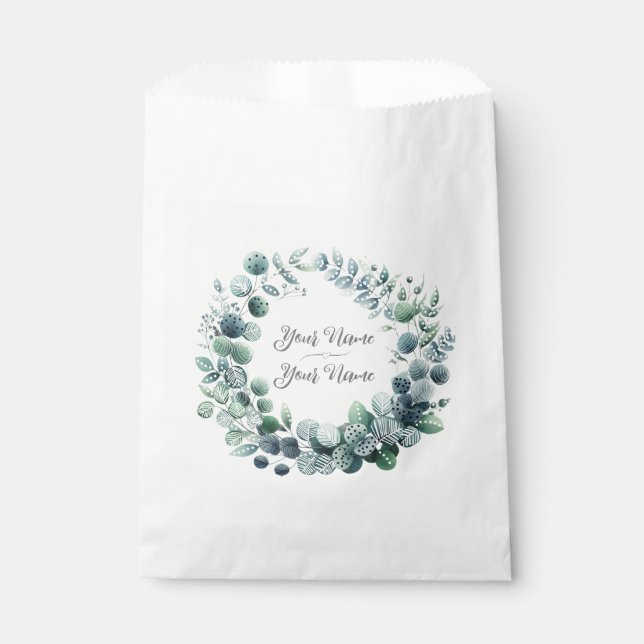 Abstract Botanical Eucalyptus Favour Bag (Front)