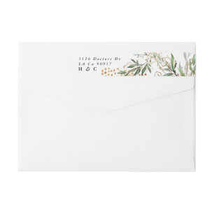 Abstract Botanical Eucalyptus Modern Greenery Sage Wrap Around Label
