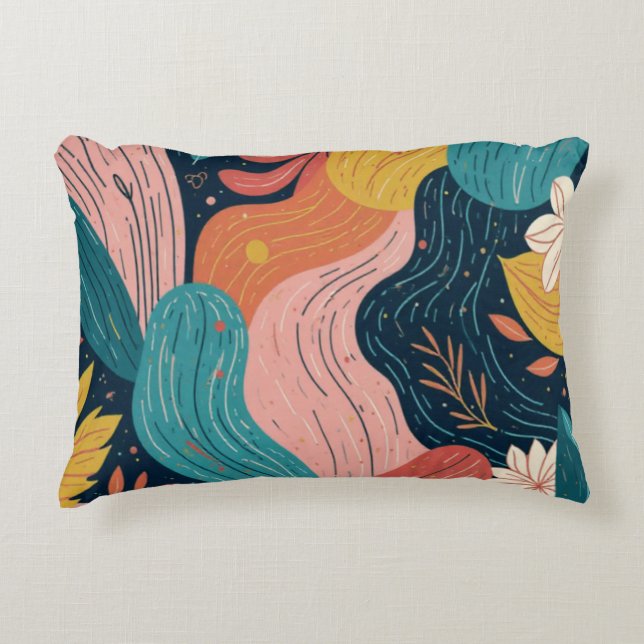 Abstract Botanical Flow Pillow (Front)
