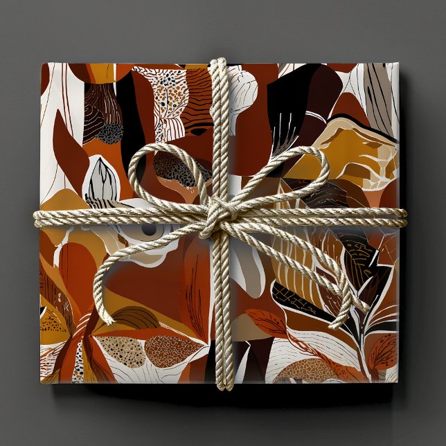 Abstract Botanical Folk Gifts for Nature Lovers Wrapping Paper (Abstract Botanical Folk Gifts for Nature Lovers Wrapping Paper)