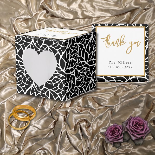 Abstract Botanical Leaf Pattern Favor Box (Abstract Botanical Leaf Pattern Favor Boxes)