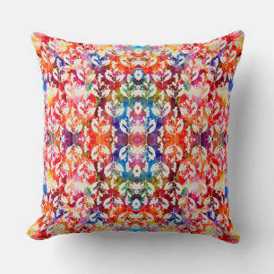 Abstract botanical leaves throw pillow