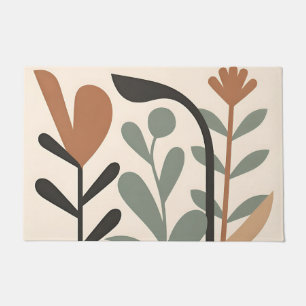 Abstract Botanical Shapes Doormat