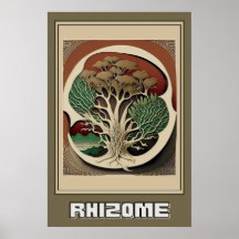 Abstract Botanical Wall Art, Rhizome Illustration