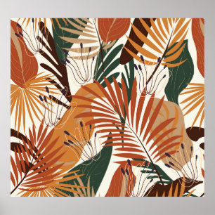Abstract Botanicals: White Canvas Wonders Poster