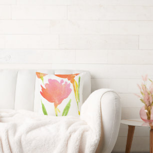 Abstract Bouquet of Mixed Flowers 2 Throw Pillow