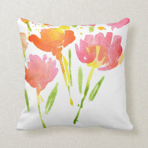 Abstract Bouquet of Mixed Flowers 3 Throw Pillow