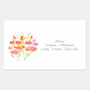 Abstract Bouquet of Mixed Flowers Labels