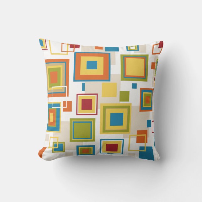 Abstract Boxes Throw Pillow (Front)