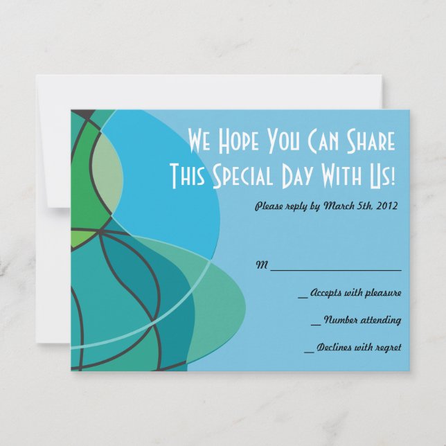 Abstract Boy with Tallis Bar Mitzvah Reply card (Front)