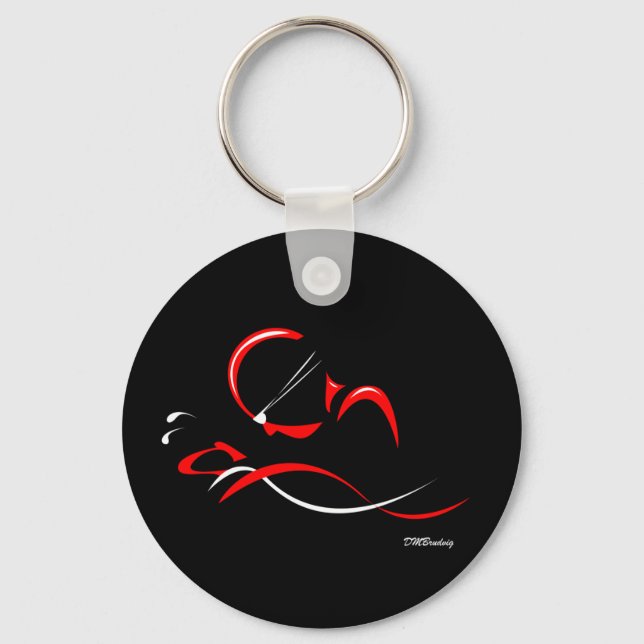 Abstract Breaststroke 12 Key Chain (Front)