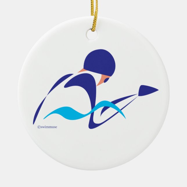 Abstract Breaststroke Swimmer 2 Ornament (Front)