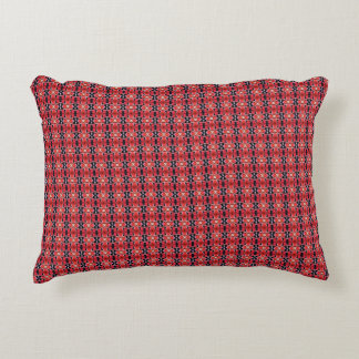 Abstract brick red, black and white pattern accent pillow