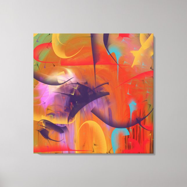 Abstract Bright Beauty Orange Purple Gold  Canvas Print (Front)