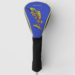 Abstract Bright Bold Fish Colourful Scales Golf Head Cover