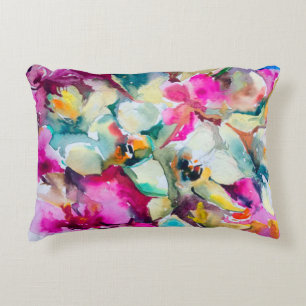 Abstract bright colored decorative background. Flo Accent Pillow