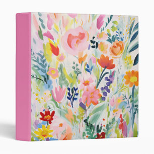 Abstract Bright Colourful Flower Illustration Binder