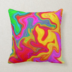 Abstract bright colourful pattern throw pillow