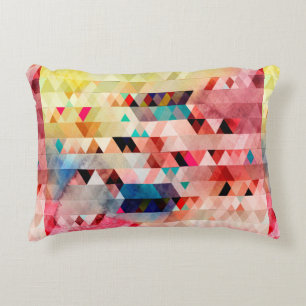 Abstract bright colourful watercolor background wi accent pillow