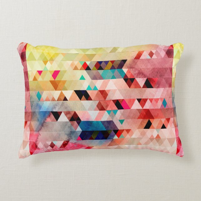Abstract bright colourful watercolor background wi accent pillow (Front)