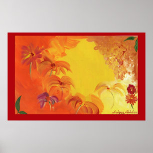 Abstract Bright Flowers #4 Halima Ahkdar Poster